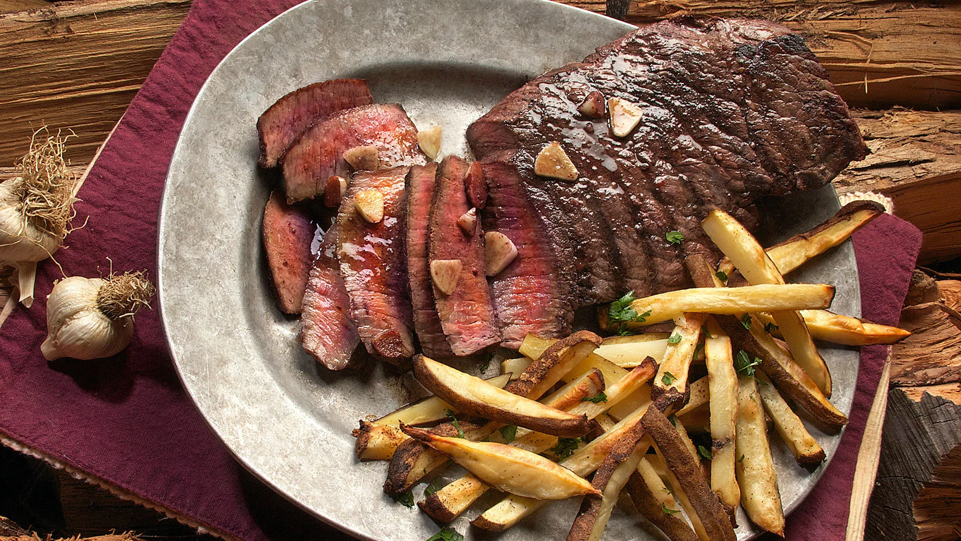 Photo Of Steak And French Fries On Grey Plate