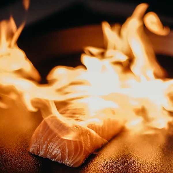 Salmon on fire